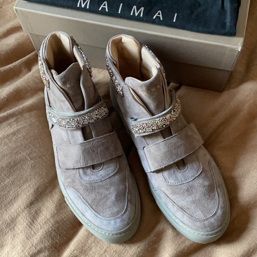 Maimai Italian Sequin Beaded Hi-Top Sneakers